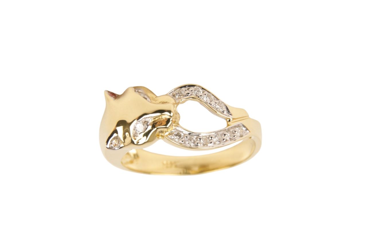 Panther Ring mit Brillanten Gelbgold