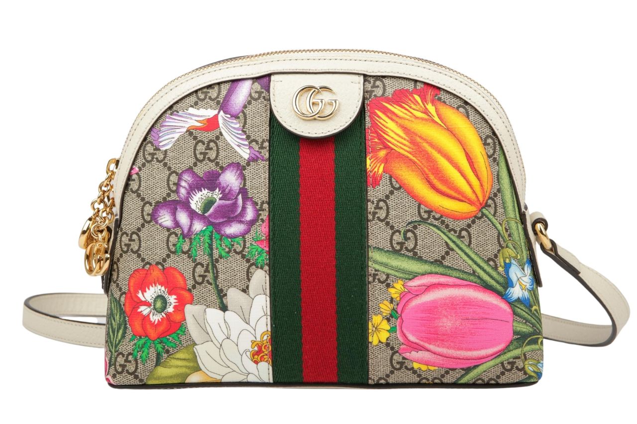 Gucci Ophidia Shoulder Bag Small GG-Supreme Flora