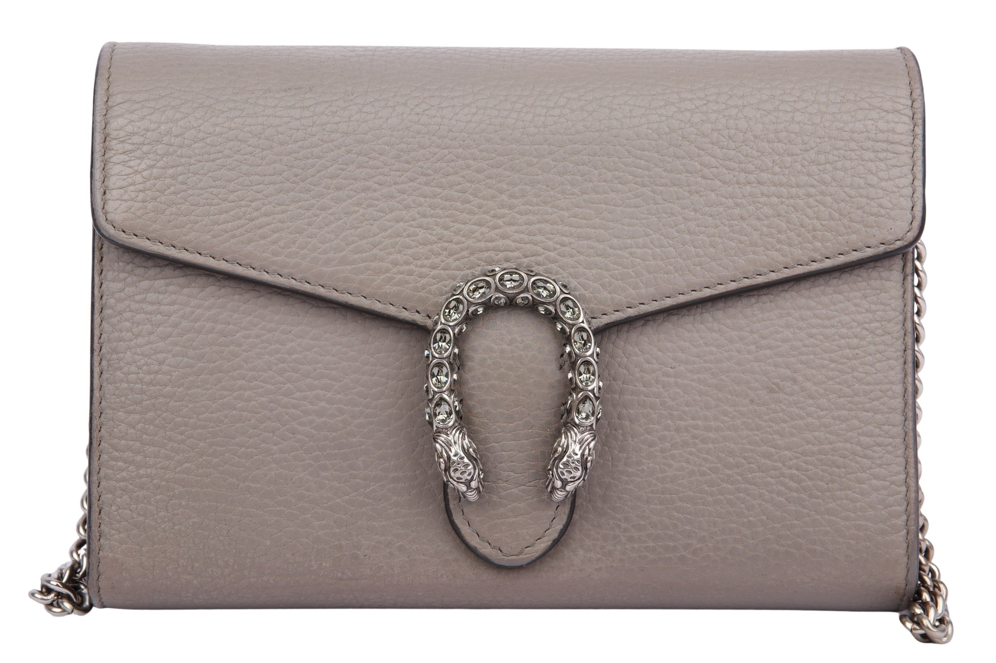 Gucci Dionysus Wallet on Chain Grau Leder