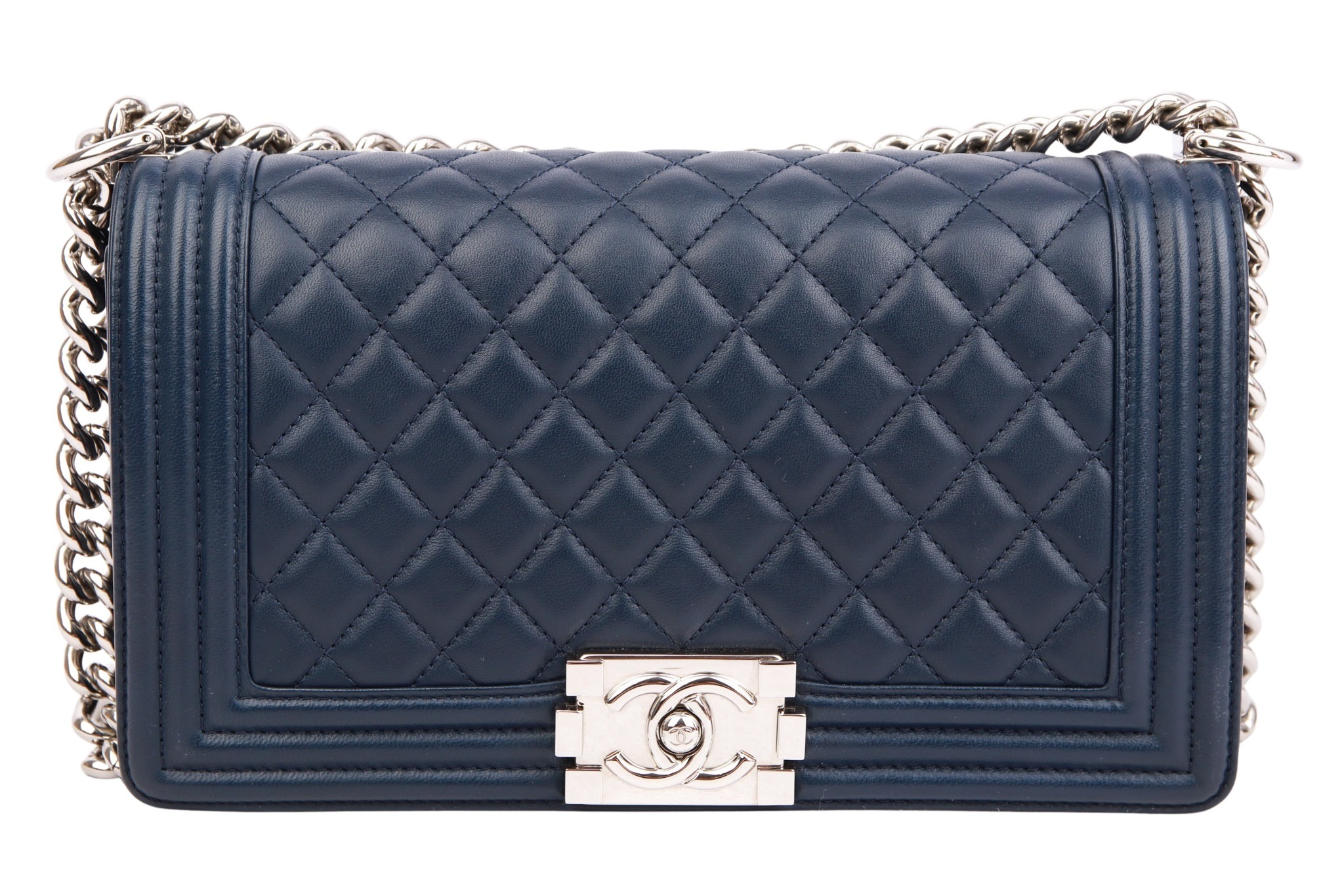 Chanel Boy Medium Navy Blue