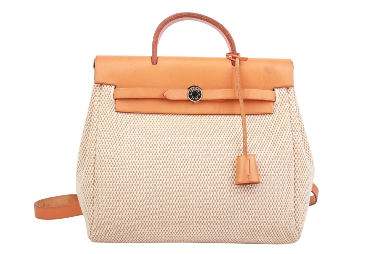Hermès Herbag 2 Way Ecru Natural Toil Vache Hunter Beige