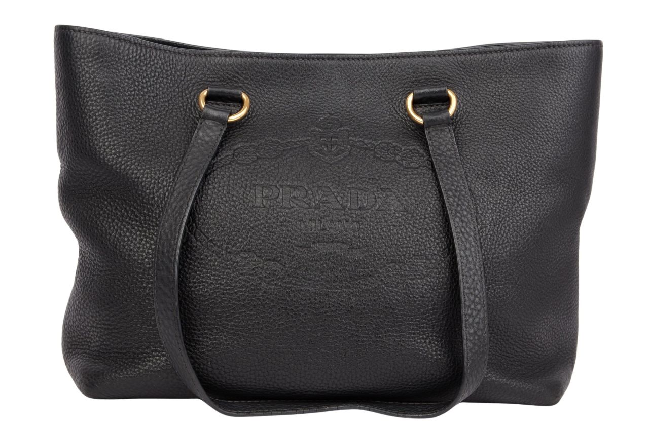 Prada Shopper Leder Schwarz