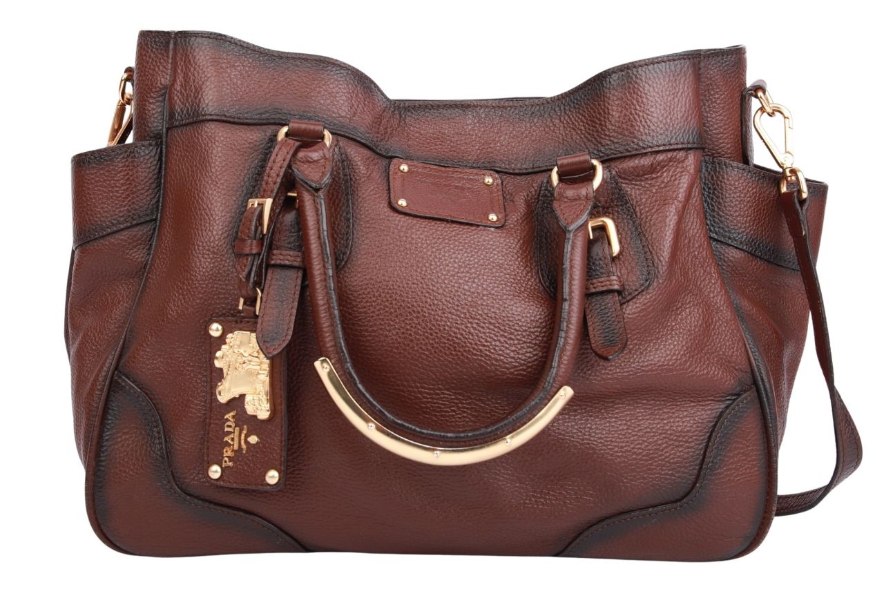Prada Shopper Leder Braun