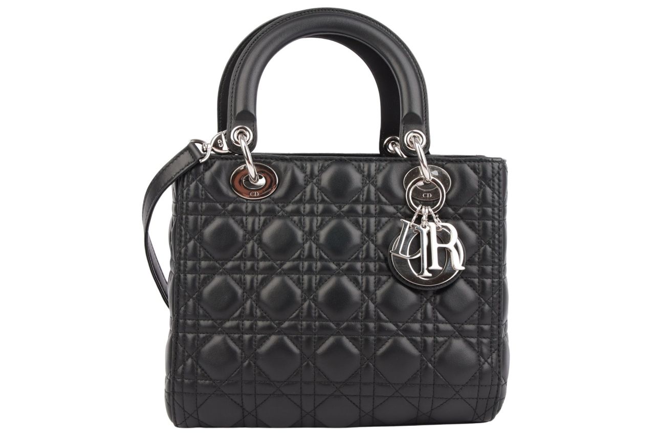 Dior Lady Dior Small Leder Schwarz