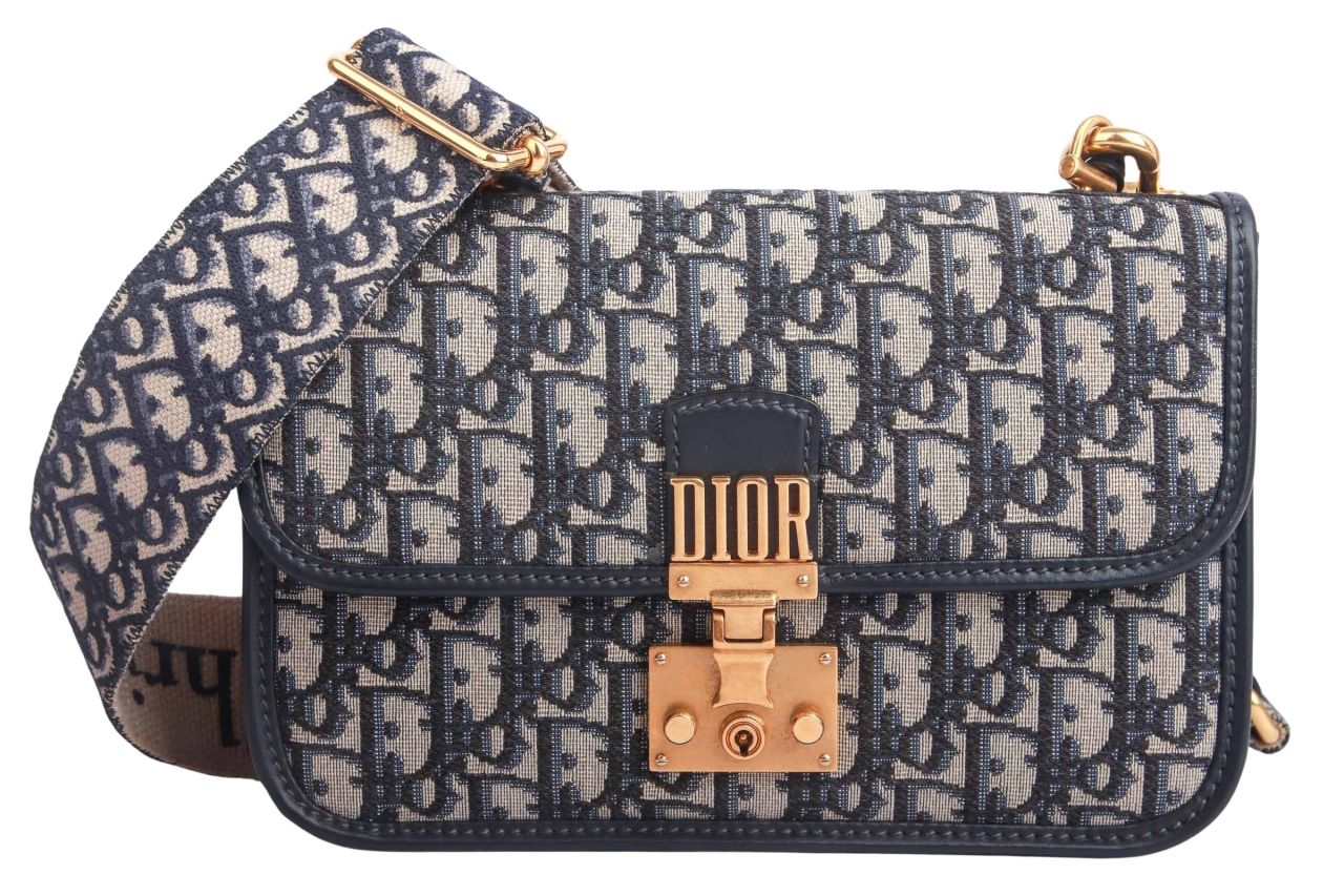 Dior Addict Bag Jacquard Oblique Blau