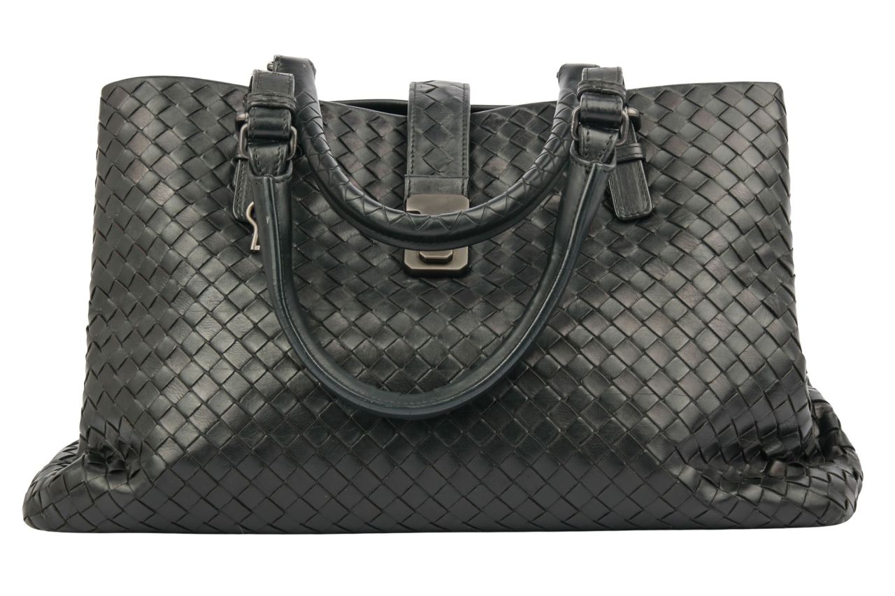 Bottega Veneta Intrecciato Roma Leder Schwarz