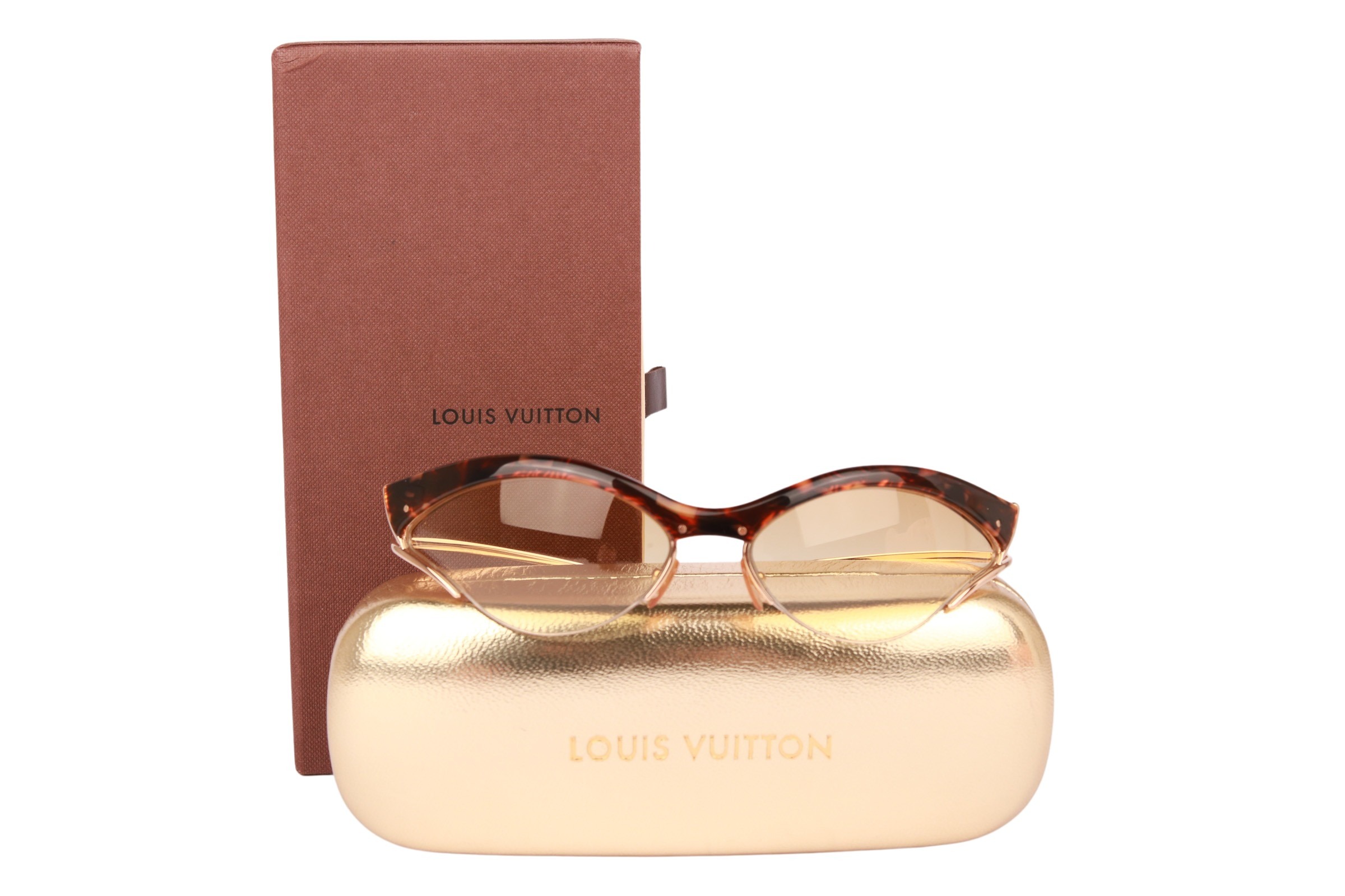 Louis Vuitton Sunglasses Cat Eye M92407 Brown Gold