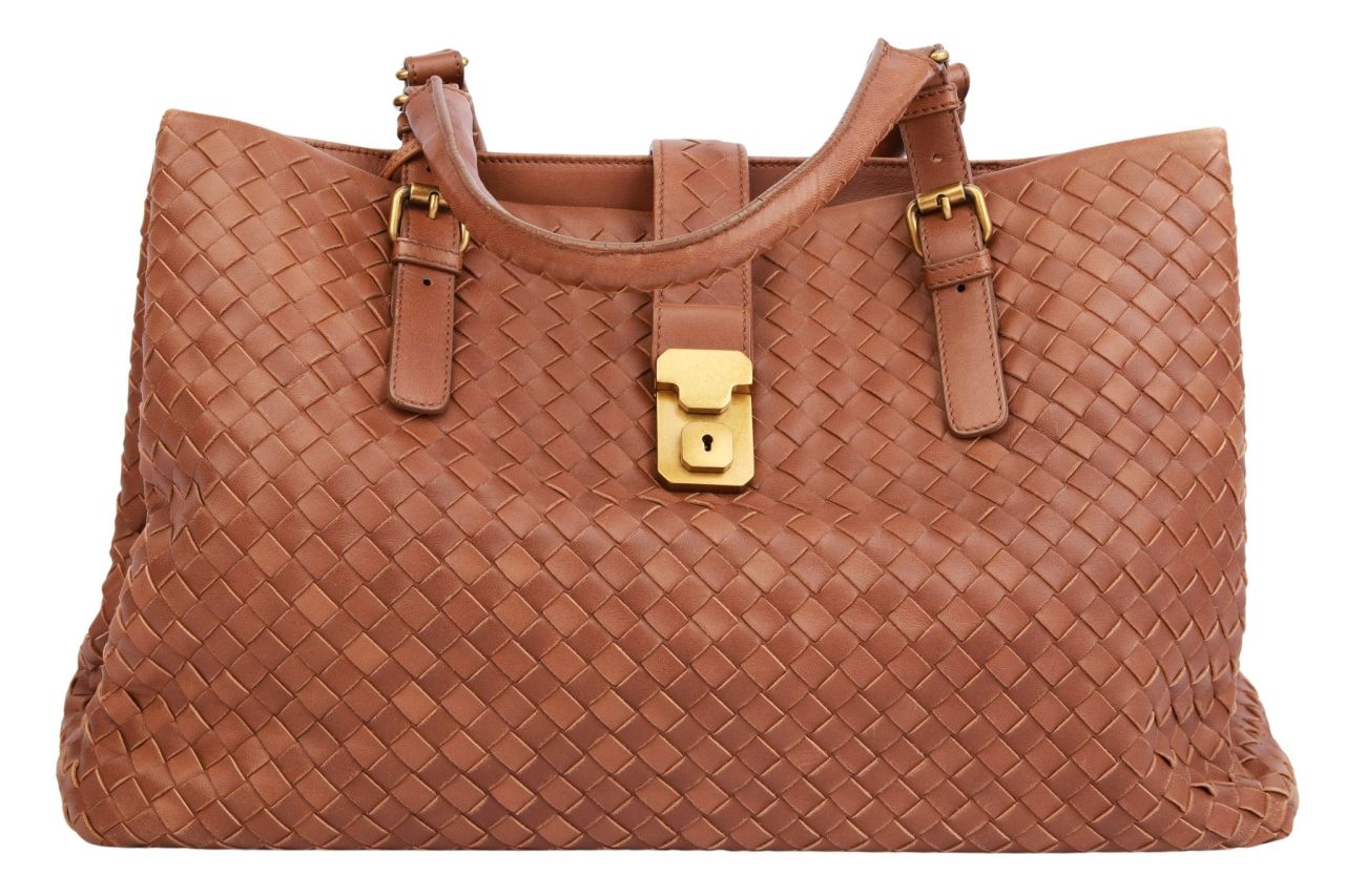 Bottega Veneta Intrecciato Roma Leder Cognac