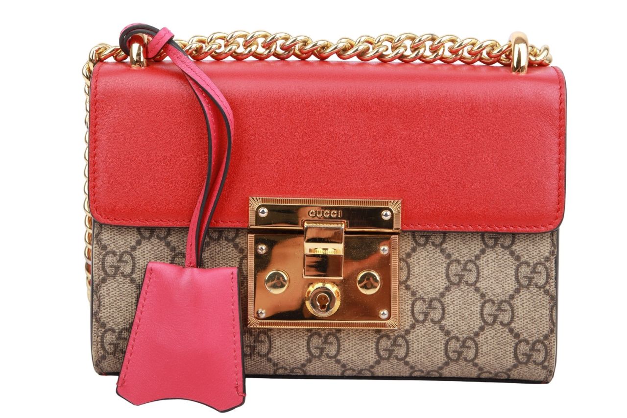 Gucci Padlock GG Supreme Bag Rot / Pink