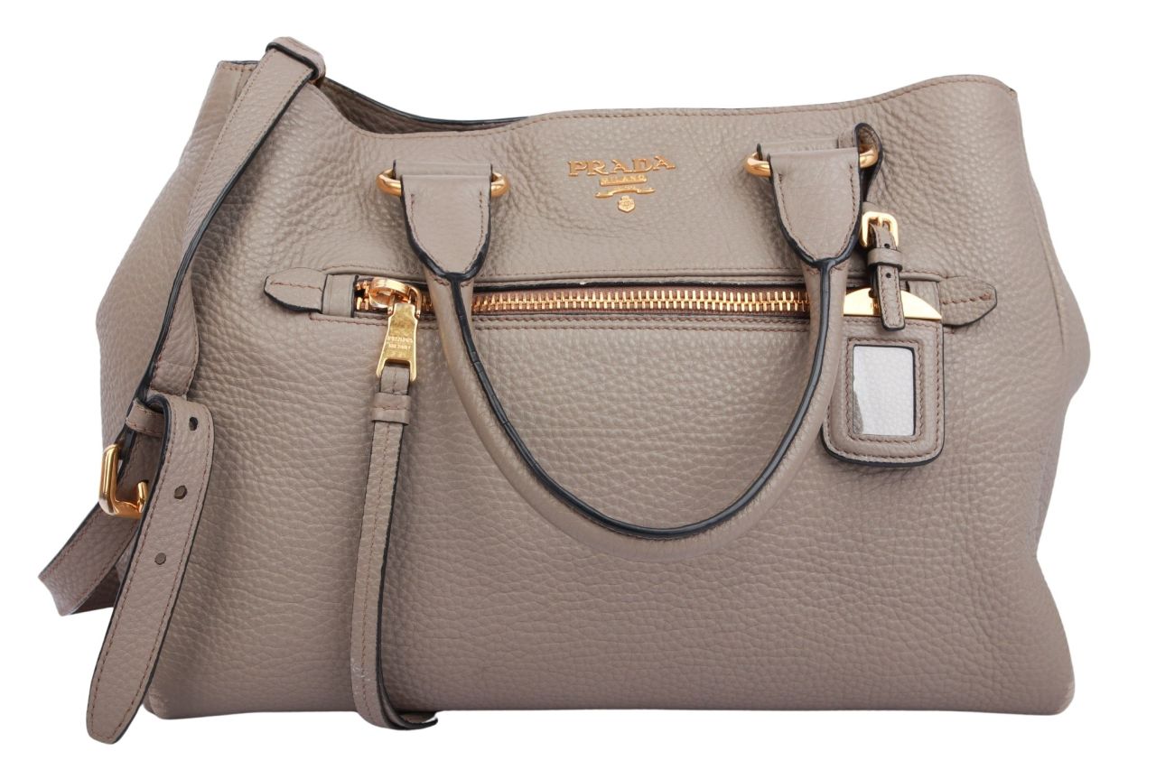 Prada Vitello Daino Leder Grau