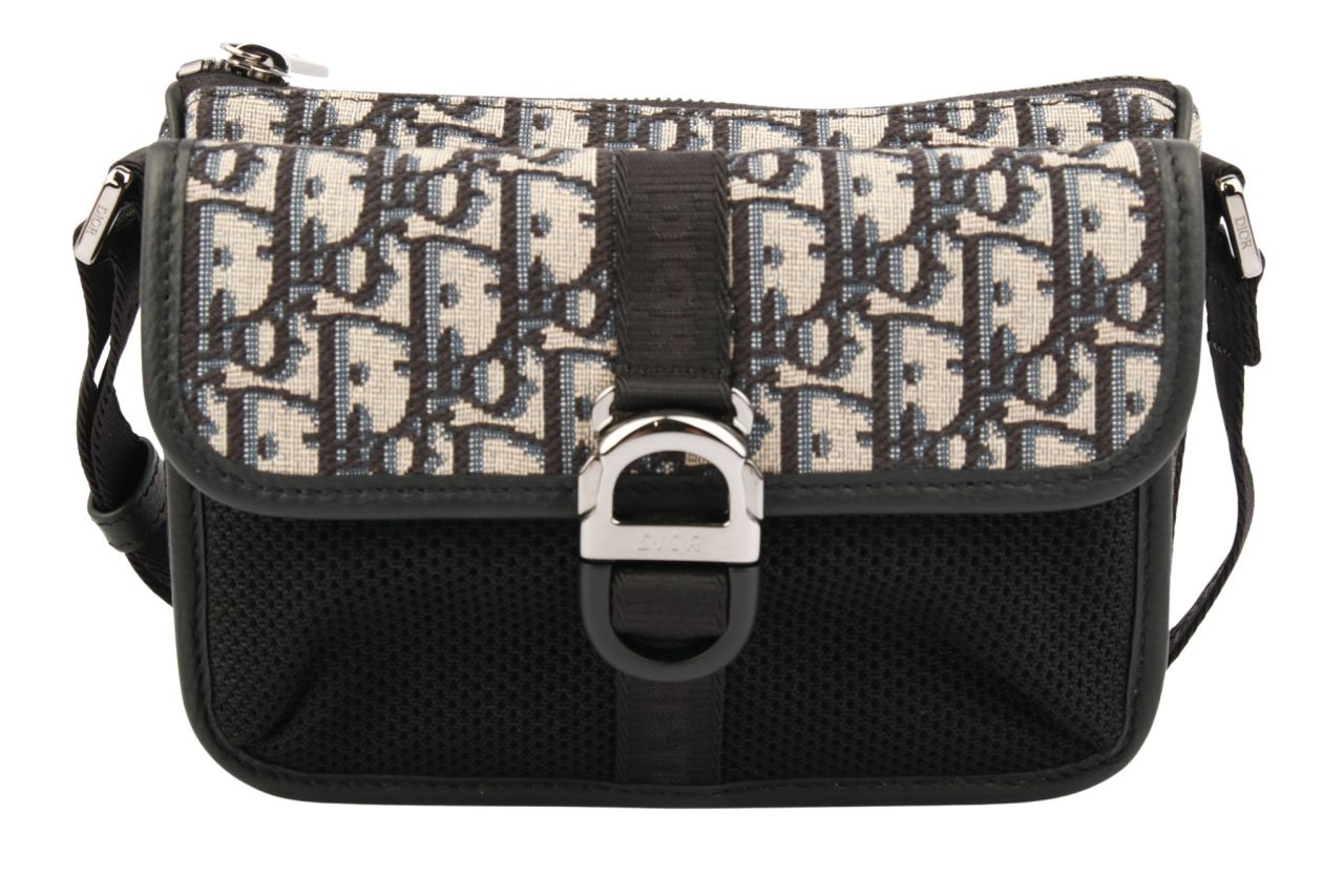 Dior Oblique Jacquard Umhängetasche Blau