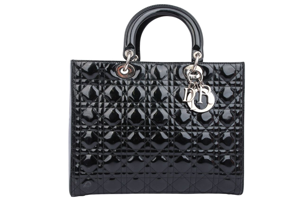 Dior Lady Dior Large Lackleder Schwarz
