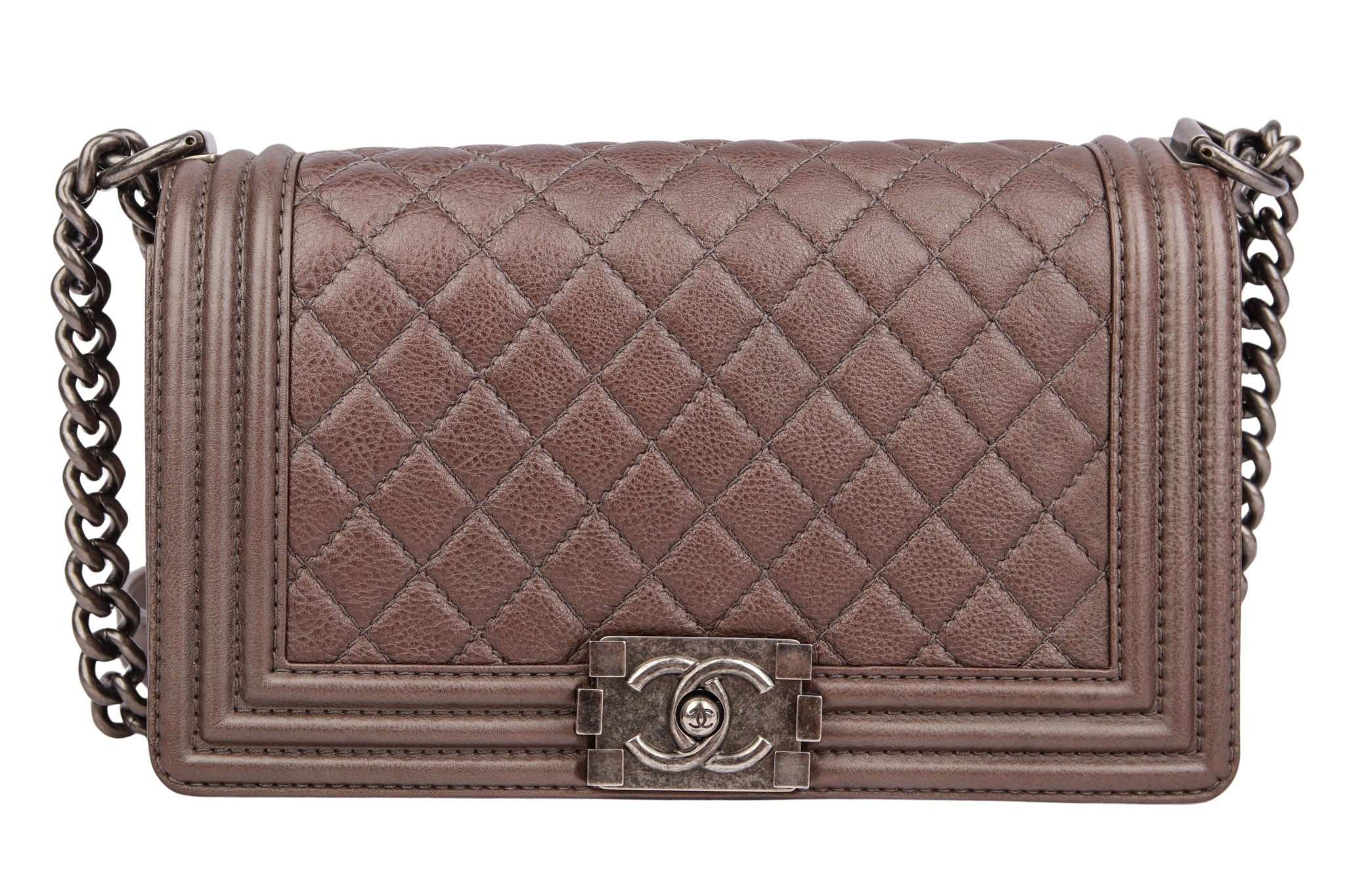 Chanel Boy Bag Medium Braun Metallic