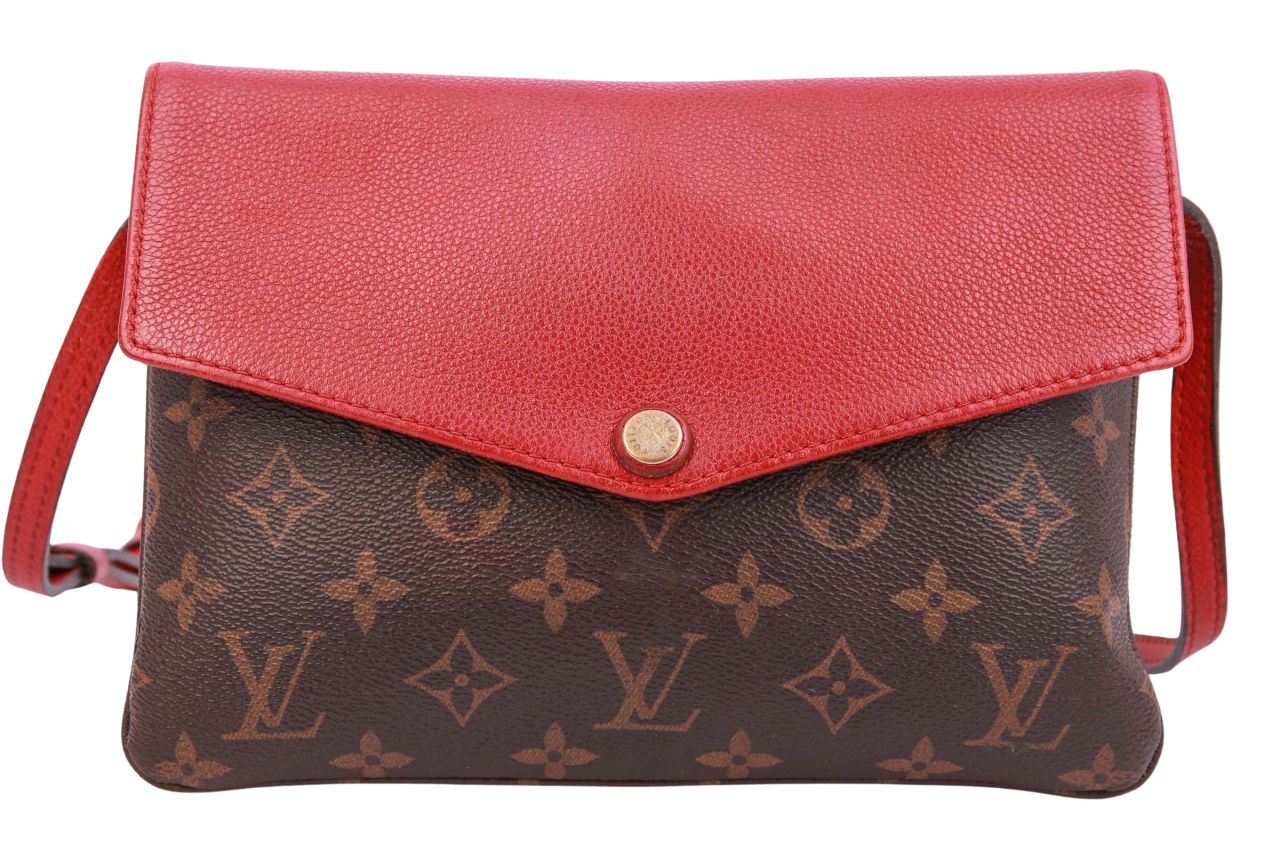 Louis Vuitton Twice Monogram Canvas / Leder Rot