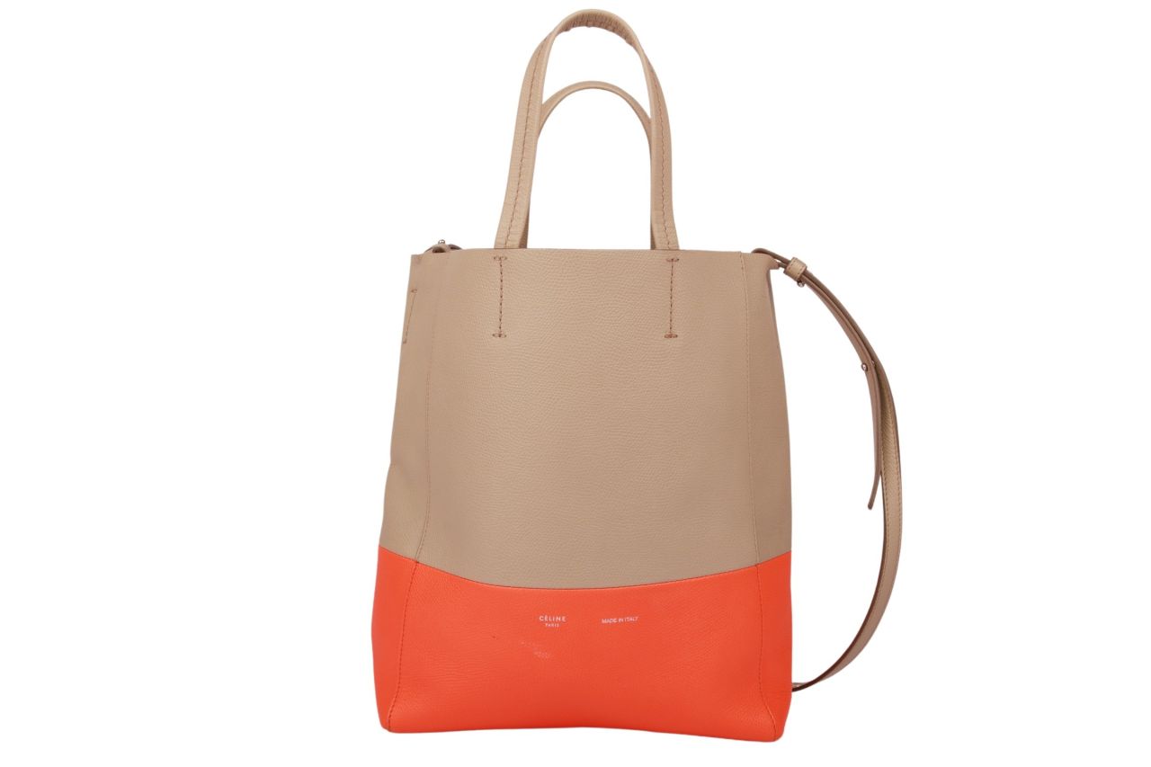 Céline Kleine Tote Bag in Multicolor Cabas Beige Orange