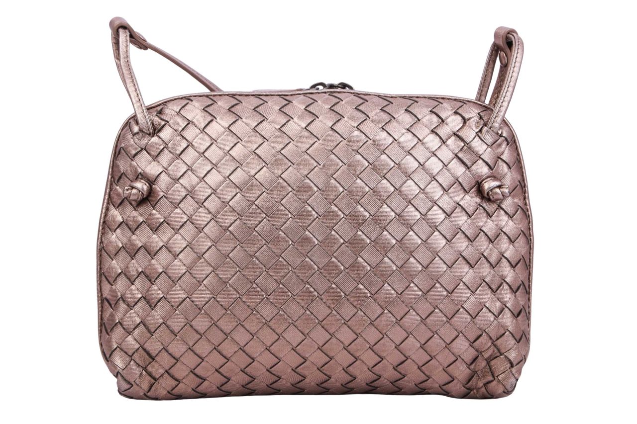 Bottega Veneta Nodini Intrecciato Leder Metallic Gold
