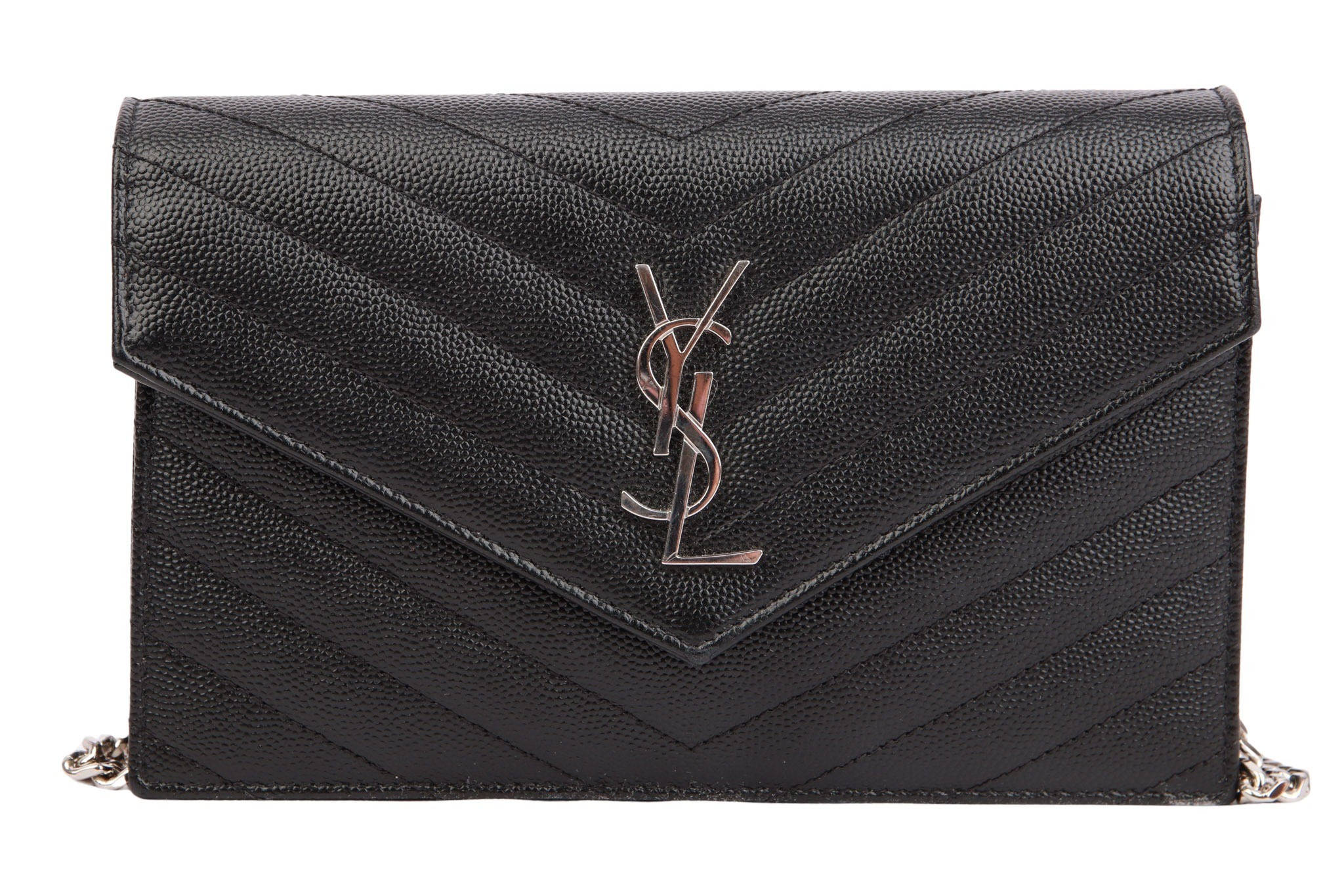 Saint Laurent Cassandre Wallet On Chain Schwarz