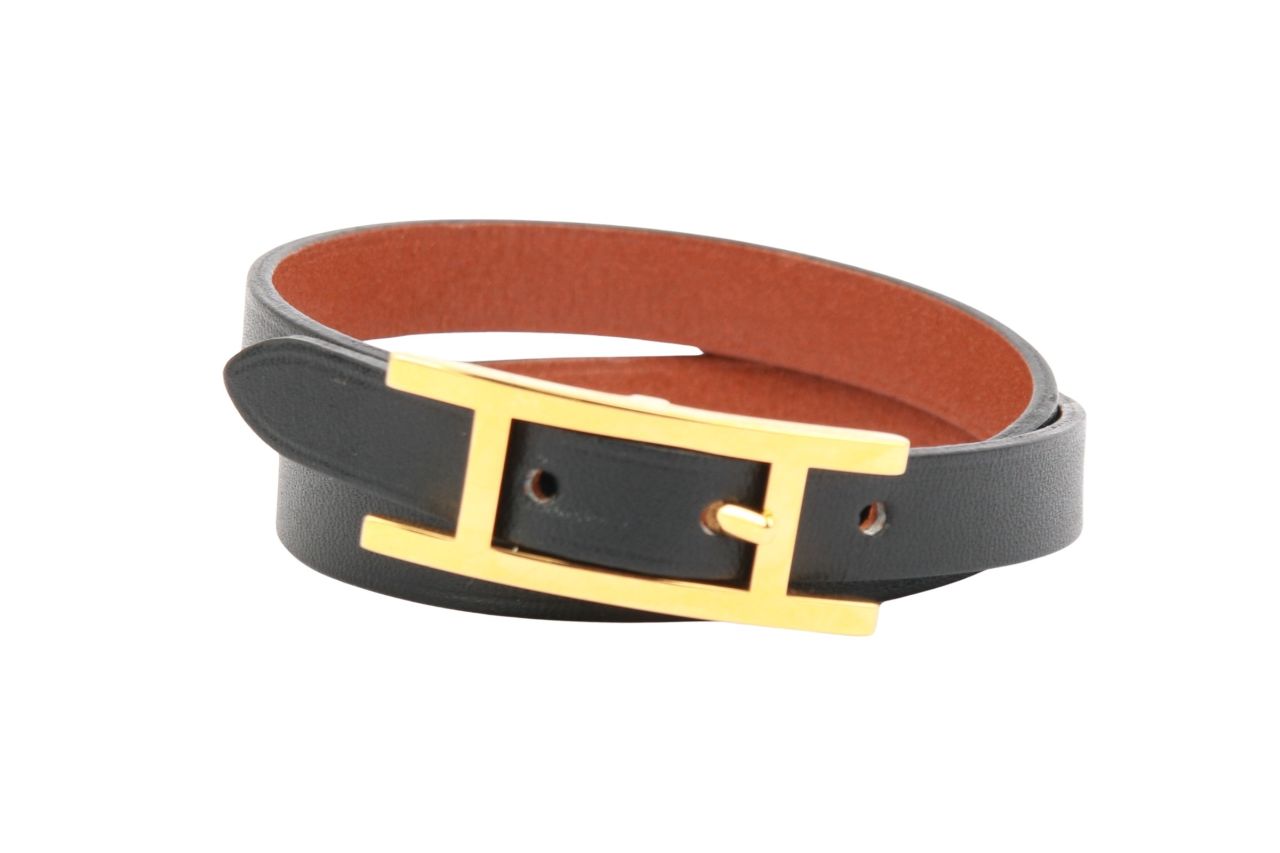 Hermès Armband Behapi Double Tour Schwarz
