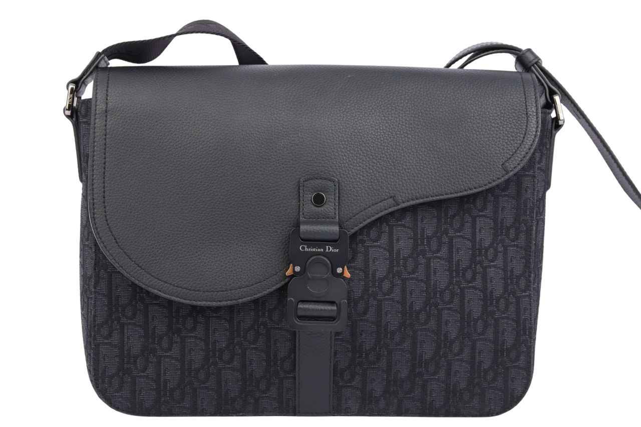 Dior Saddle Messenger Oblique Bag Schwarz