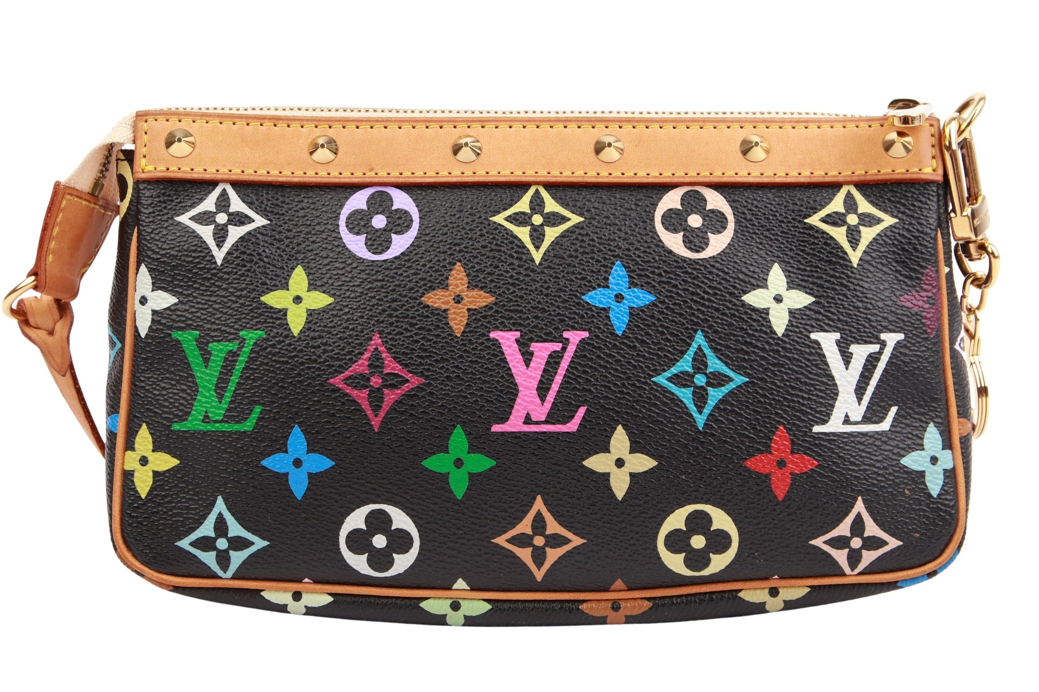 Louis Vuitton Pochette Accessoires Multicolor Monogram Canvas Schwarz