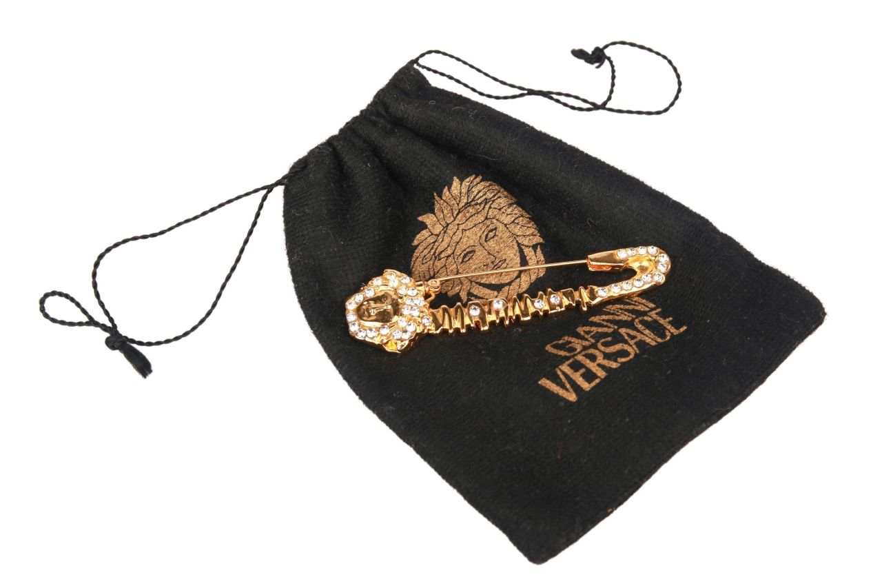 Versace Medusa Sicherheitsnadel Brosche Gold