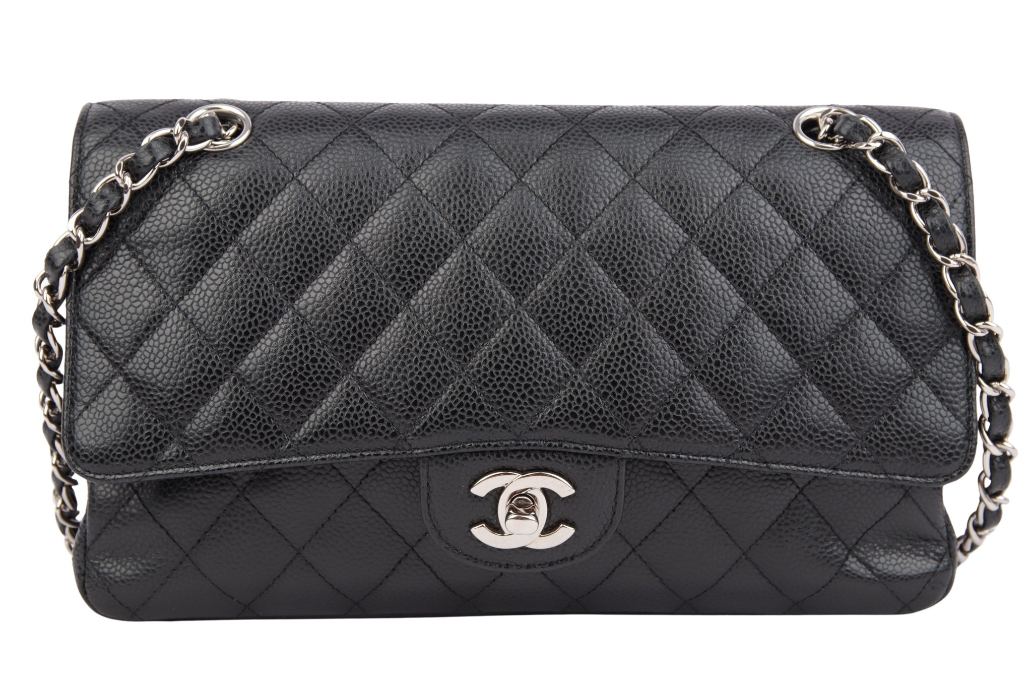 Chanel Double Flap Kaviar Medium Schwarz