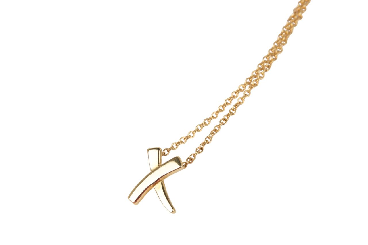 Tiffany & Co. Paloma Picasso "Kleines X" Halskette 18K Gold