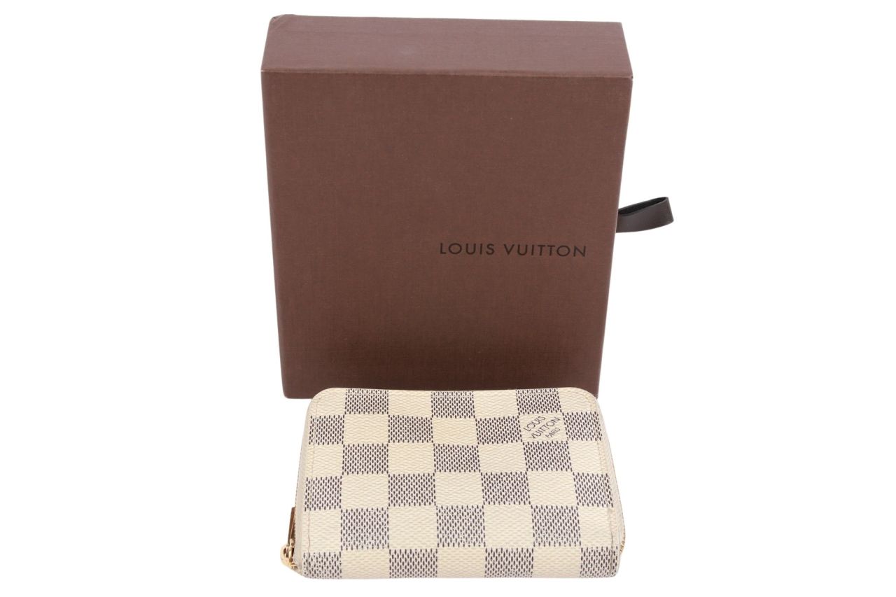 Louis Vuitton Mini Zippy Portemonnaie Damier Azur Canvas