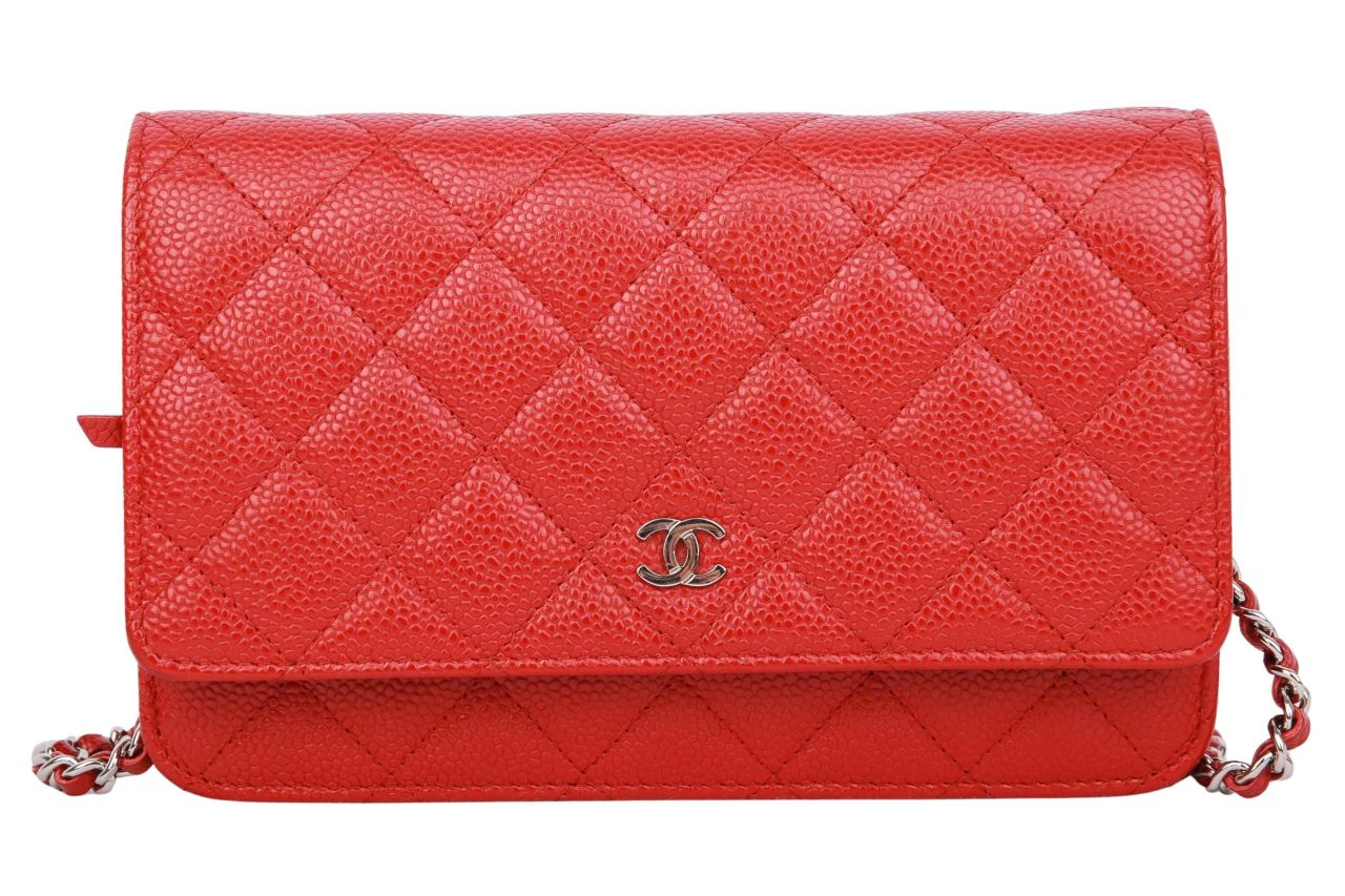 Chanel Wallet on Chain Kaviarleder Rot