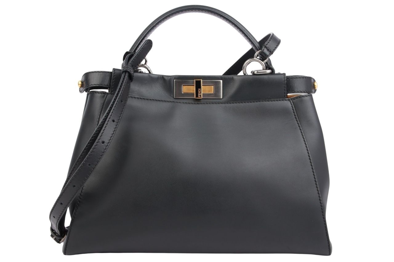 Fendi Peekaboo Medium Schwarz Leder