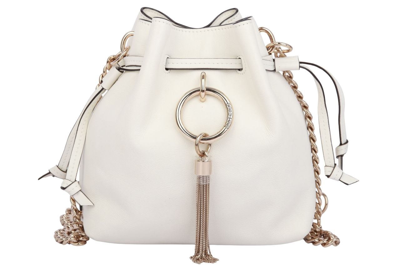 Jimmy Choo Callie Beuteltasche Leder Weiß