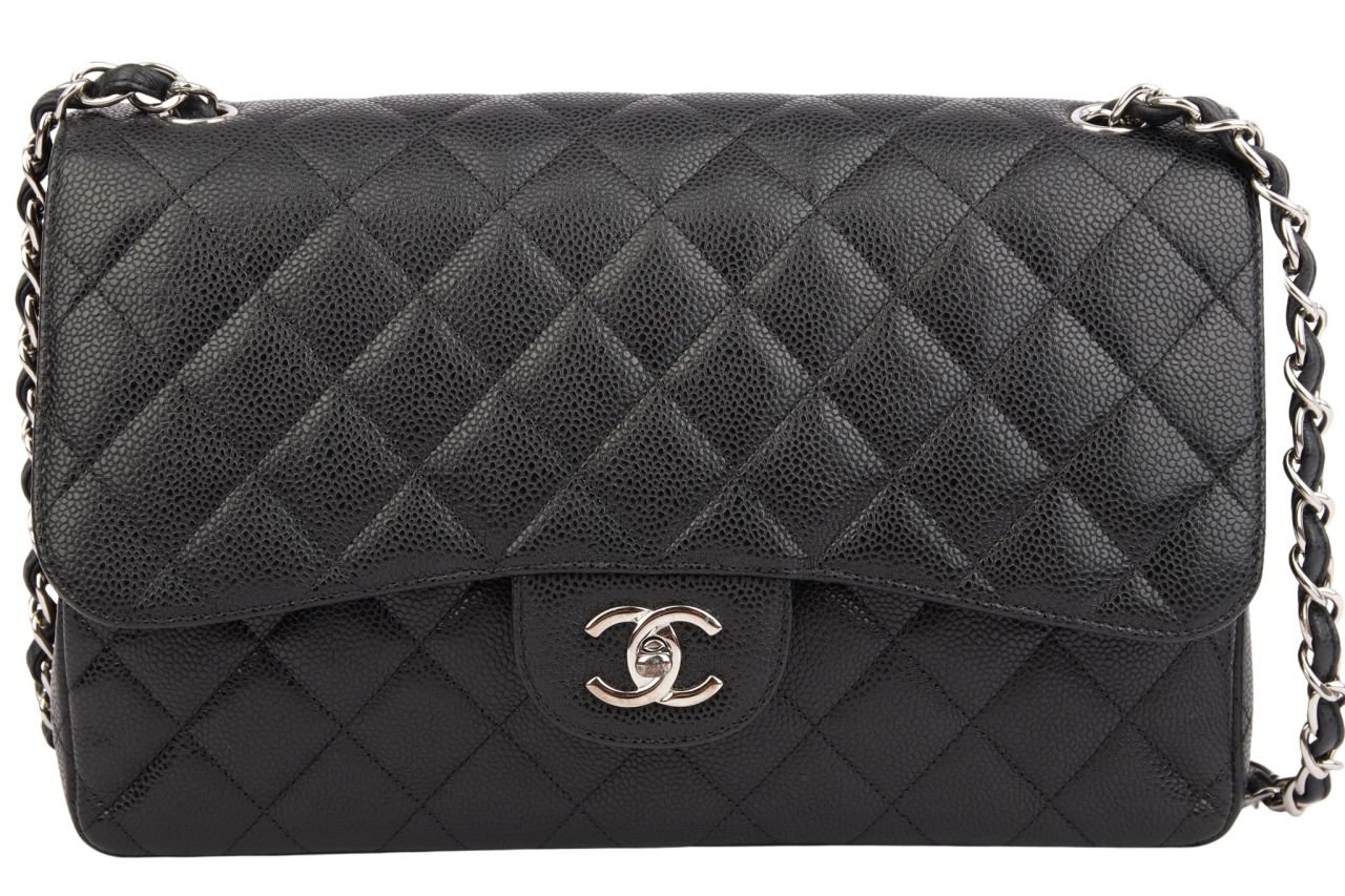 Chanel Timeless Double Flap Bag Jumbo Schwarz