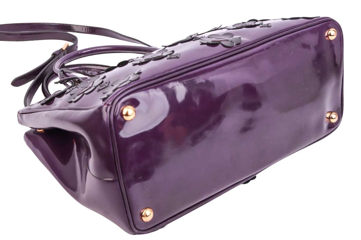 Prada Double Zip Medium Bag Flower Violet | Luxussachen.com