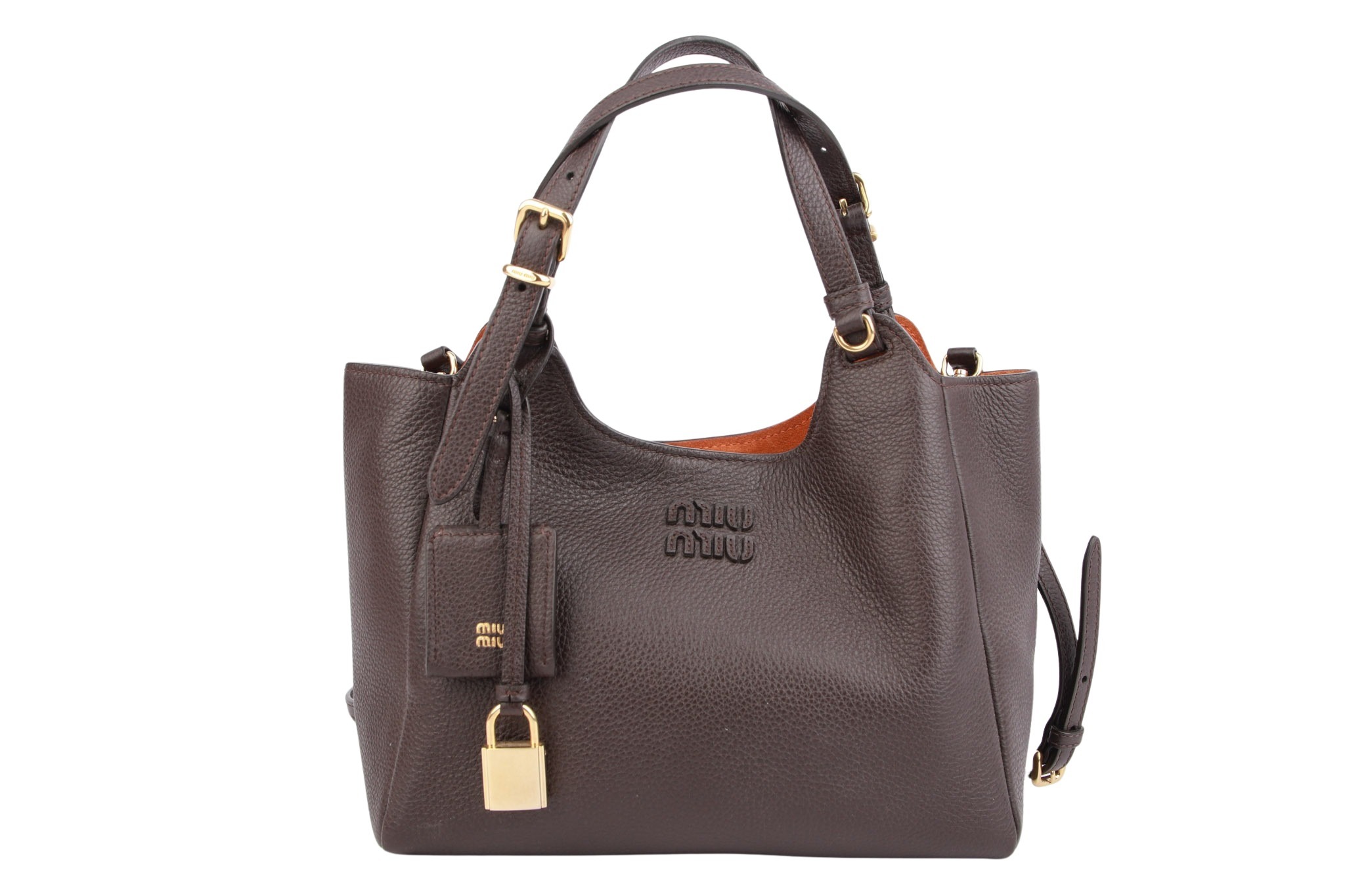 Miu Miu Schultertasche Leder Braun