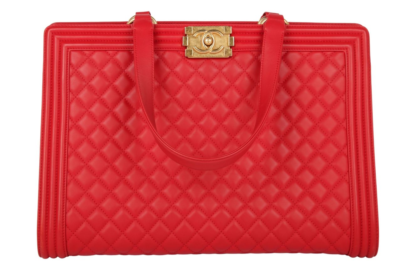 Chanel Boy Business Bag Leder rot