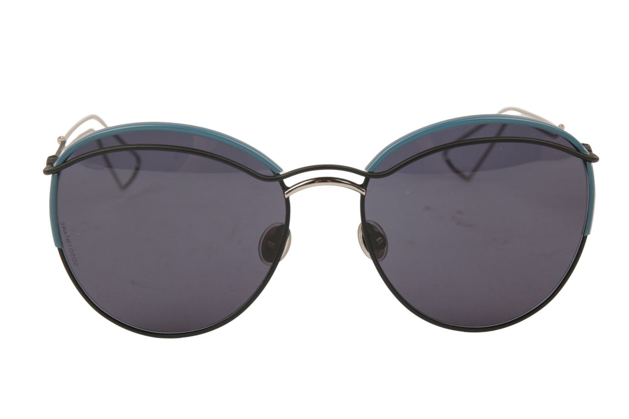 Dior Sonnenbrille Schwarz / Silber / Blau