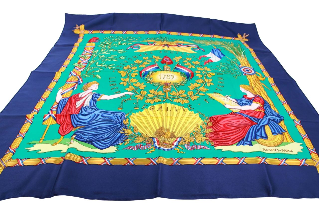 Hermès Carré "Liberte République Francaise" Seide 90 x 90 cm
