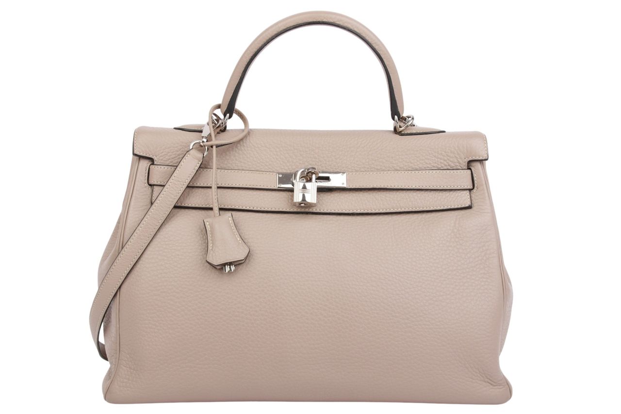 Hermès Kelly 35 Taurillon Clemence Gris Tourterelle