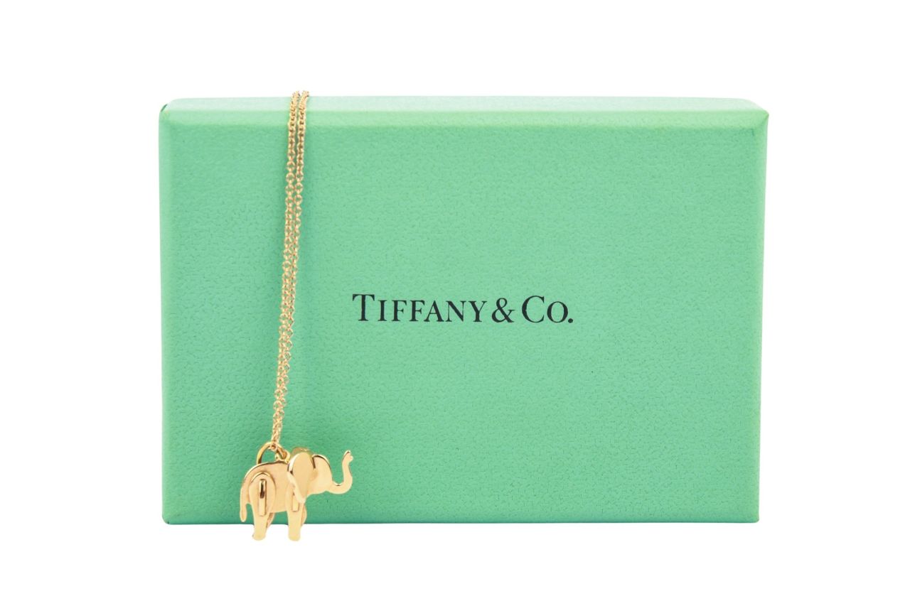 Tiffany & Co. Save the Wild Puzzle Elefanten Anhänger Kette 18K Roségold