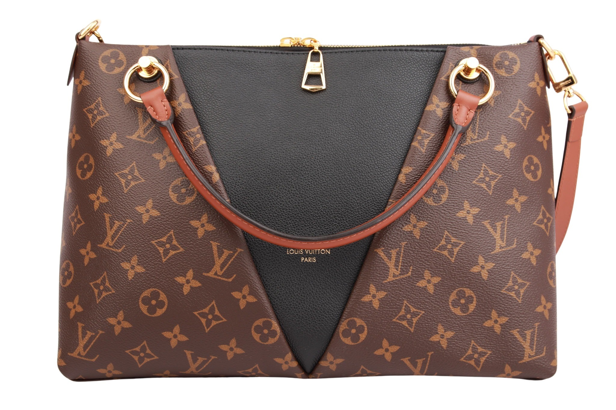 Louis Vuitton V Tote MM Monogram Canvas Leder Braun