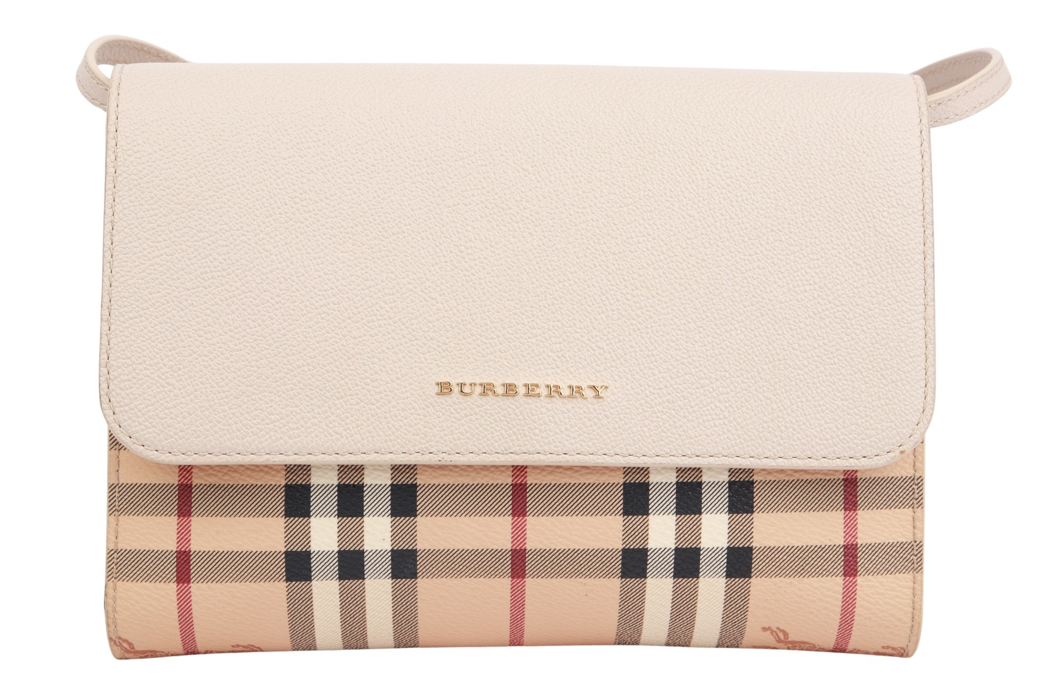 Burberry Haymarket Check Umhängetasche Beige