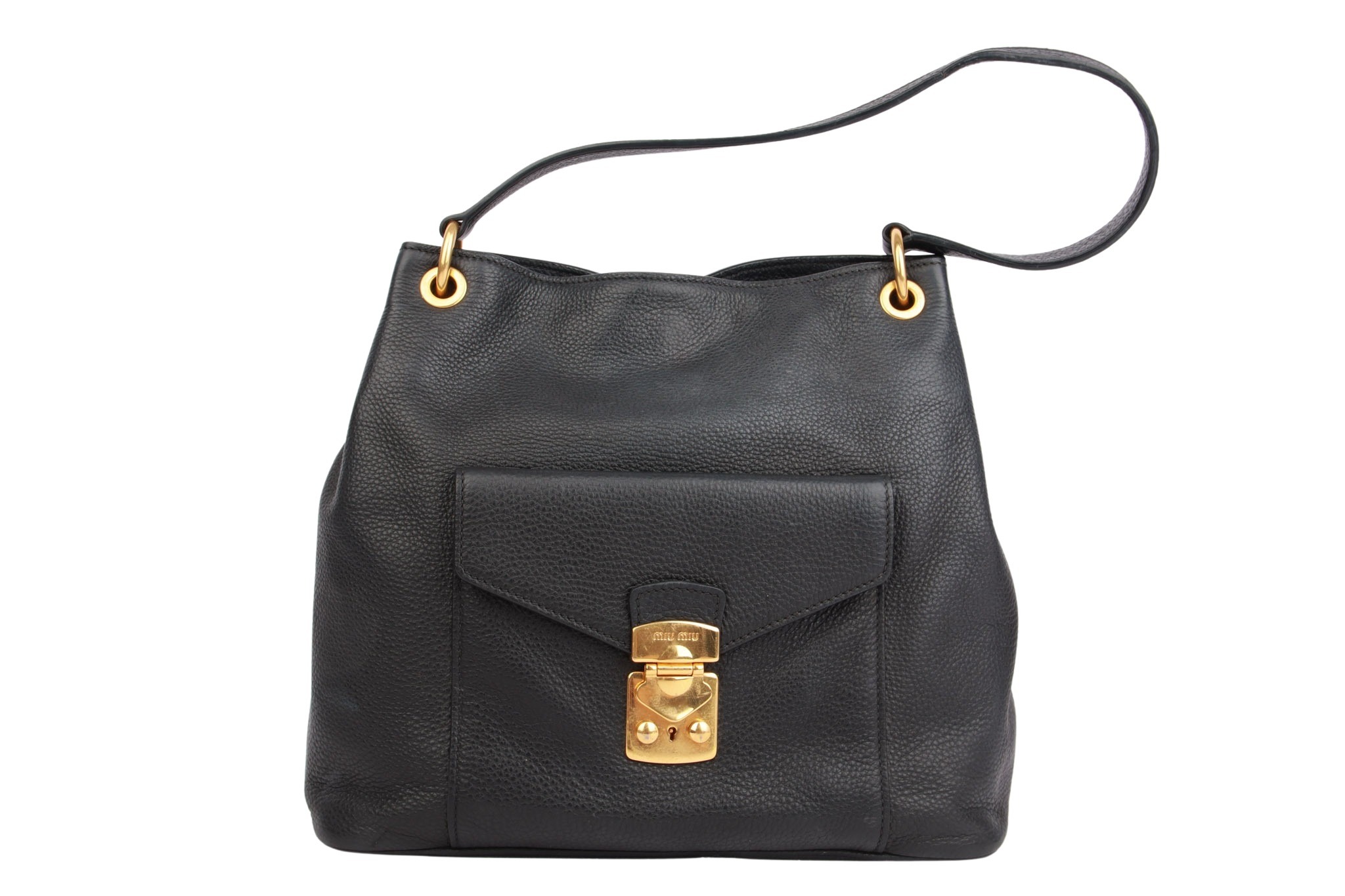 Miu Miu Handtasche Leder Schwarz