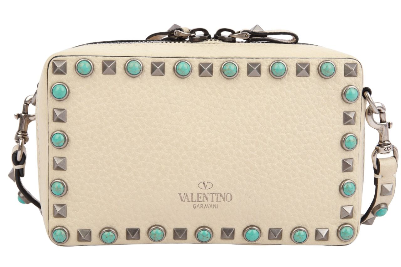 Valentino Garavani Rockstud Rolling Camera Bag Turquoise