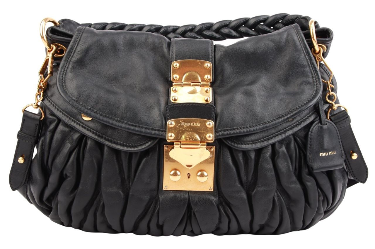 Miu Miu Metalassé Handtasche Schwarz