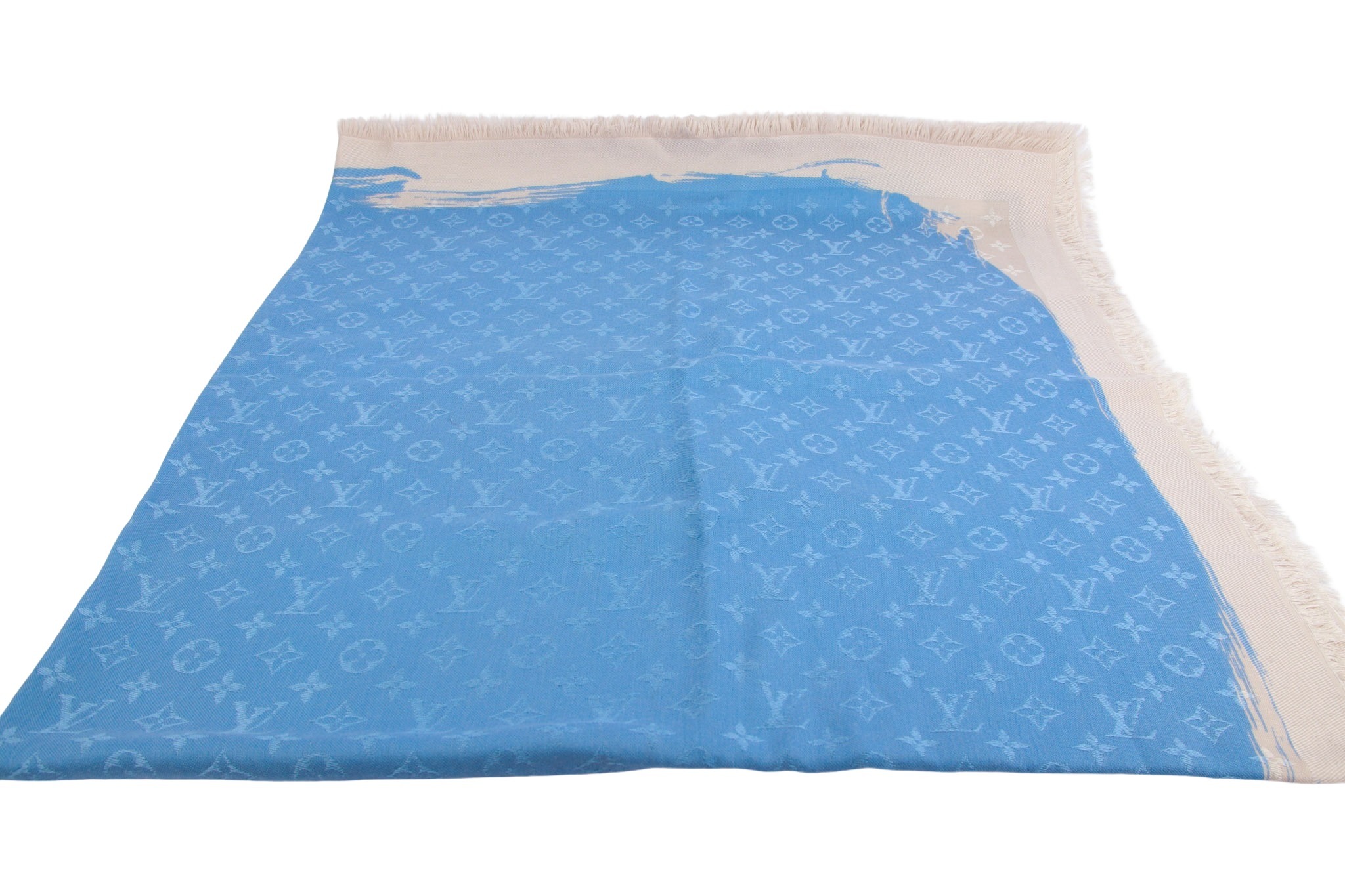 Louis Vuitton Schal Monogram Hellblau / Beige