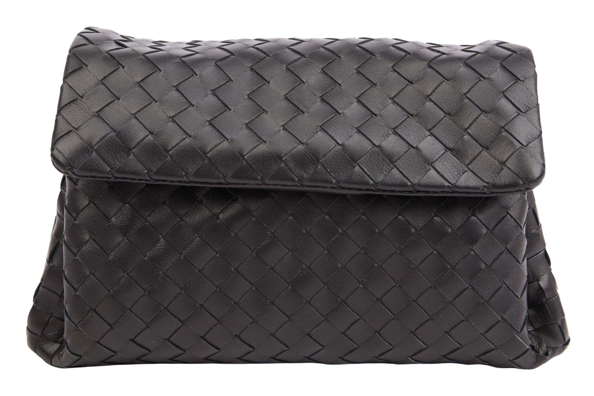 Bottega Veneta Intrecciato Clutch Leder Schwarz