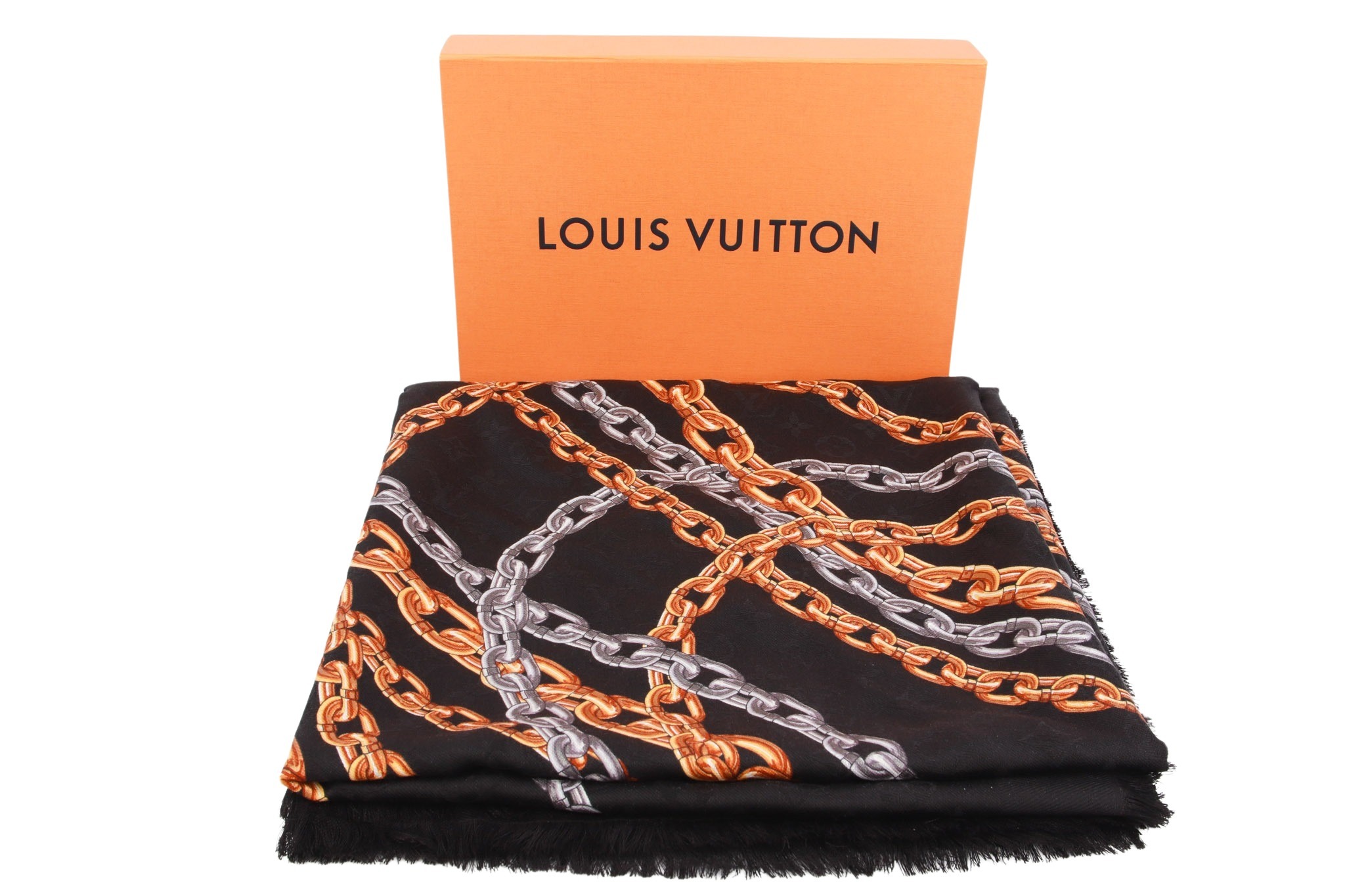 Louis Vuitton Schal Ketten Schwarz 140x140
