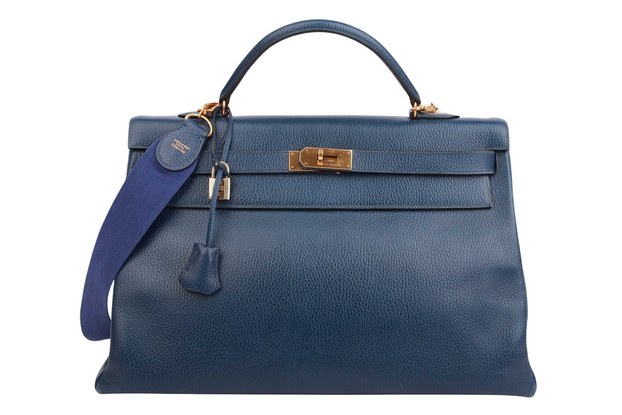 Hermès Kelly 40 Ardennes Leder Blau