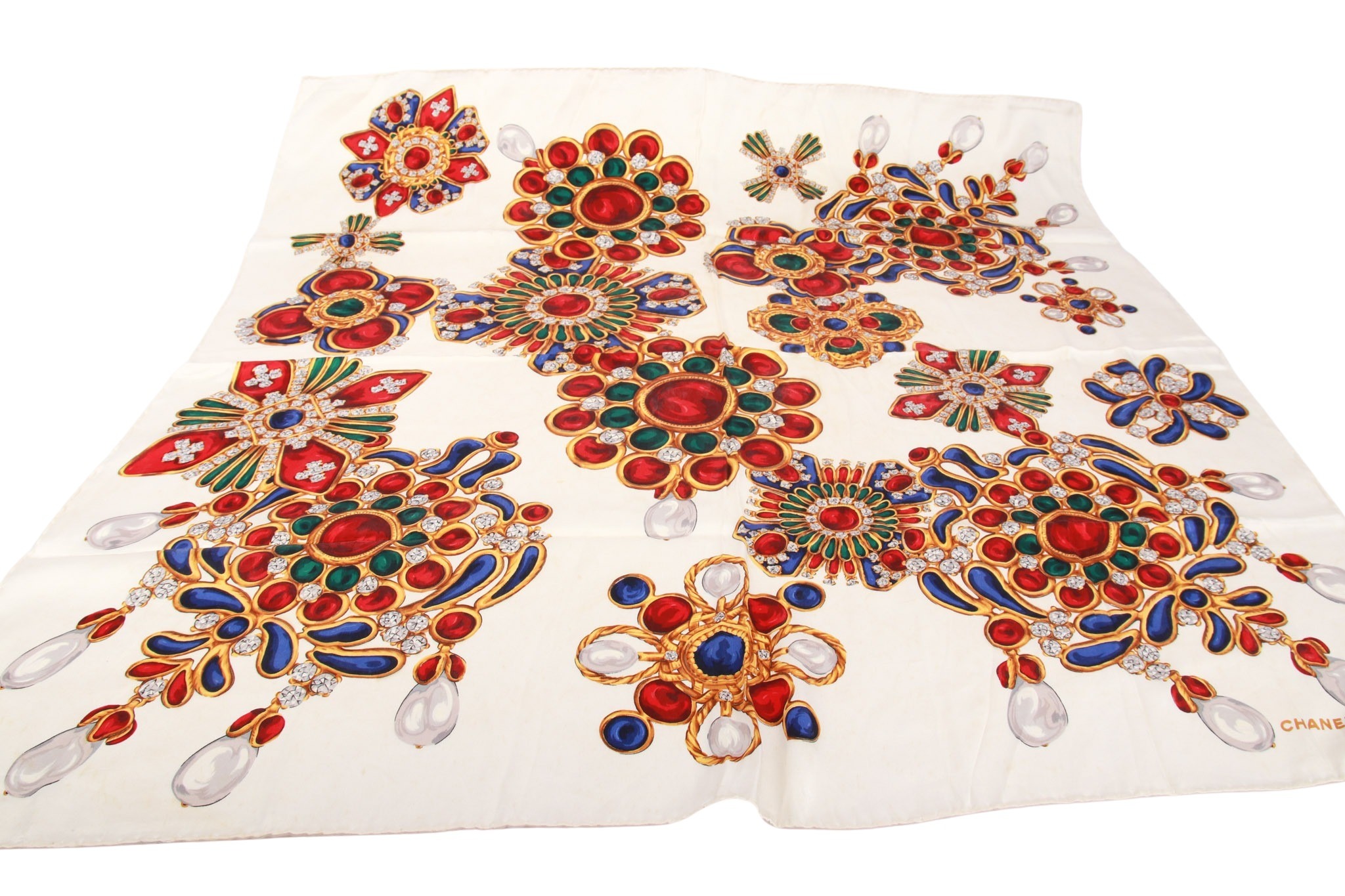 Chanel Seidentuch 85 x 85 cm Creme