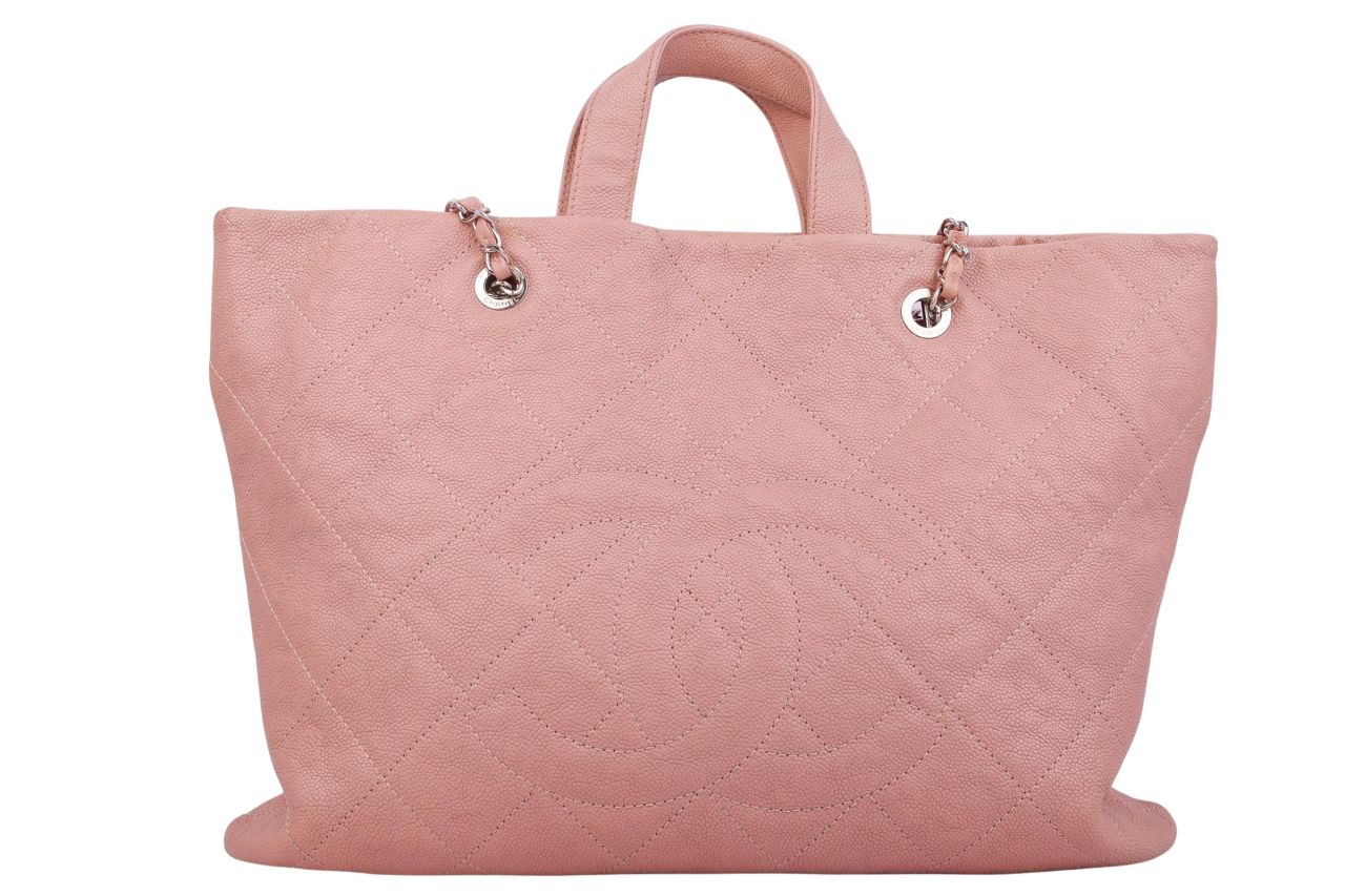 Chanel Shopper Leder Rosa / Nude